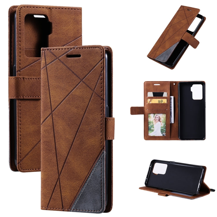 Skin Feel Splicing Horizontal Flip Leather Case with Holder & Card Slots & Wallet & Photo Frame, For OPPO A74 4G / F19, For OPPO A94 4G / F19 Pro, For OPPO Realme V13 5G, For OPPO Realme 8 4G, For OPPO Reno5 5G, For OPPO Reno5 Pro 5G                   ...