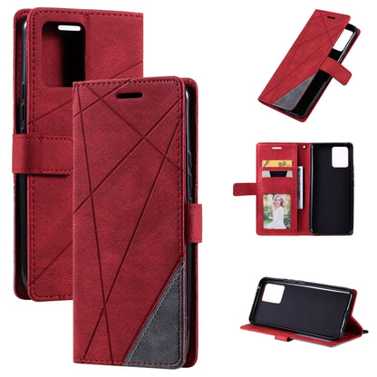 Skin Feel Splicing Horizontal Flip Leather Case with Holder & Card Slots & Wallet & Photo Frame, For OPPO A74 4G / F19, For OPPO A94 4G / F19 Pro, For OPPO Realme V13 5G, For OPPO Realme 8 4G, For OPPO Reno5 5G, For OPPO Reno5 Pro 5G                   ...