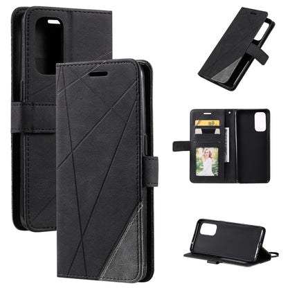 Skin Feel Splicing Horizontal Flip Leather Case with Holder & Card Slots & Wallet & Photo Frame, For OPPO A74 4G / F19, For OPPO A94 4G / F19 Pro, For OPPO Realme V13 5G, For OPPO Realme 8 4G, For OPPO Reno5 5G, For OPPO Reno5 Pro 5G                   ...
