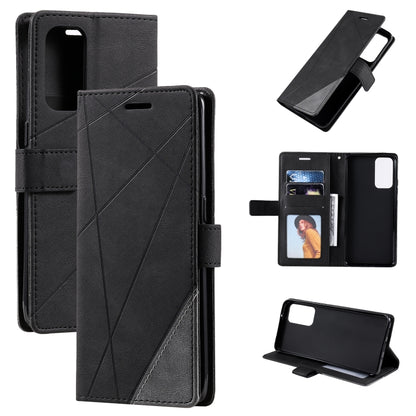 Skin Feel Splicing Horizontal Flip Leather Case with Holder & Card Slots & Wallet & Photo Frame, For OPPO A74 4G / F19, For OPPO A94 4G / F19 Pro, For OPPO Realme V13 5G, For OPPO Realme 8 4G, For OPPO Reno5 5G, For OPPO Reno5 Pro 5G                   ...