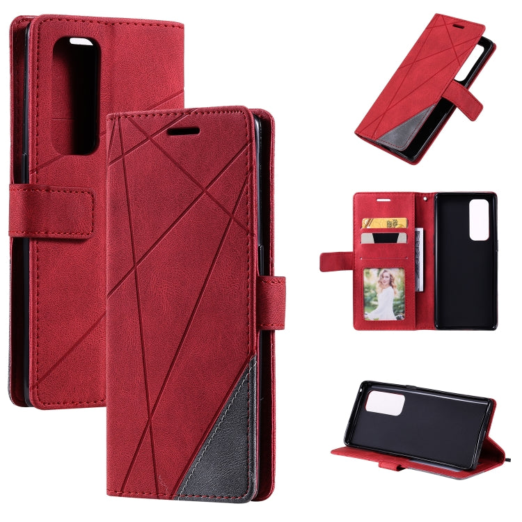 Skin Feel Splicing Horizontal Flip Leather Case with Holder & Card Slots & Wallet & Photo Frame, For OPPO A74 4G / F19, For OPPO A94 4G / F19 Pro, For OPPO Realme V13 5G, For OPPO Realme 8 4G, For OPPO Reno5 5G, For OPPO Reno5 Pro 5G                   ...