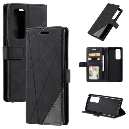 Skin Feel Splicing Horizontal Flip Leather Case with Holder & Card Slots & Wallet & Photo Frame, For OPPO A74 4G / F19, For OPPO A94 4G / F19 Pro, For OPPO Realme V13 5G, For OPPO Realme 8 4G, For OPPO Reno5 5G, For OPPO Reno5 Pro 5G                   ...
