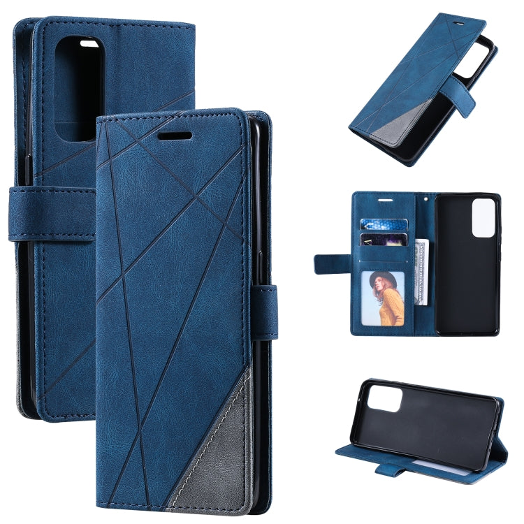 Skin Feel Splicing Horizontal Flip Leather Case with Holder & Card Slots & Wallet & Photo Frame, For OPPO A74 4G / F19, For OPPO A94 4G / F19 Pro, For OPPO Realme V13 5G, For OPPO Realme 8 4G, For OPPO Reno5 5G, For OPPO Reno5 Pro 5G                   ...