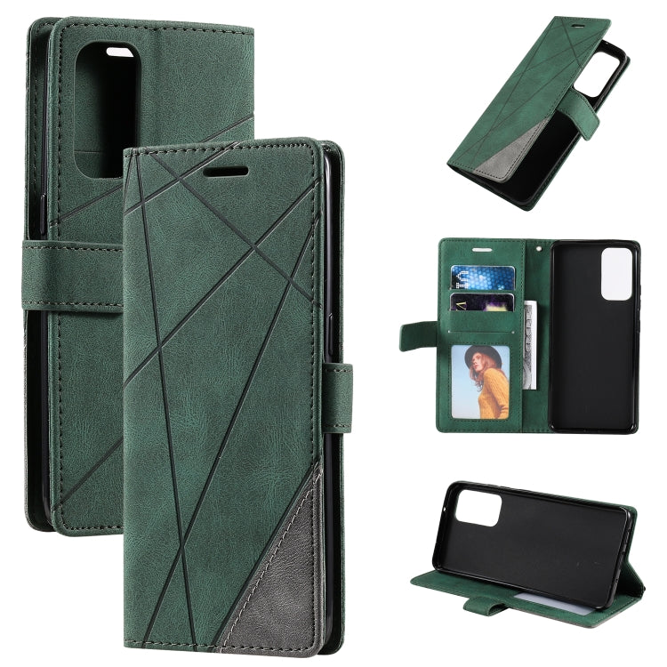 Skin Feel Splicing Horizontal Flip Leather Case with Holder & Card Slots & Wallet & Photo Frame, For OPPO A74 4G / F19, For OPPO A94 4G / F19 Pro, For OPPO Realme V13 5G, For OPPO Realme 8 4G, For OPPO Reno5 5G, For OPPO Reno5 Pro 5G                   ...