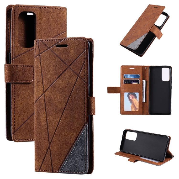 Skin Feel Splicing Horizontal Flip Leather Case with Holder & Card Slots & Wallet & Photo Frame, For OPPO A74 4G / F19, For OPPO A94 4G / F19 Pro, For OPPO Realme V13 5G, For OPPO Realme 8 4G, For OPPO Reno5 5G, For OPPO Reno5 Pro 5G                   ...