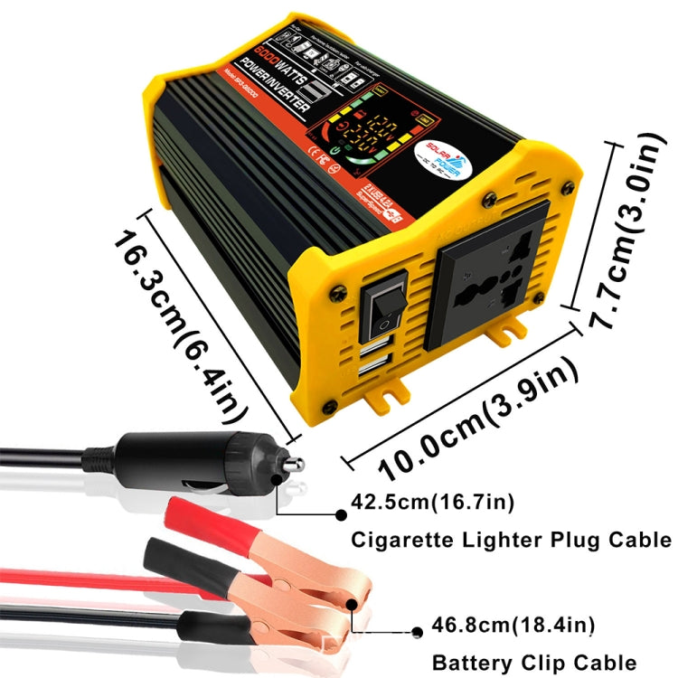 Legend III Generation DC12V to AC220V 6000W Car Power Inverter with LED Display, DC12V to AC220V