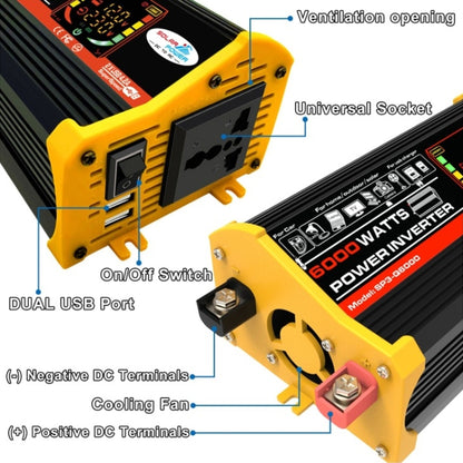 Legend III Generation DC12V to AC220V 6000W Car Power Inverter with LED Display, DC12V to AC220V