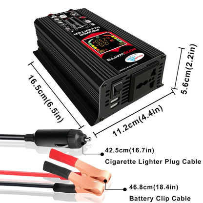 Tang III Generation 12V to 220V 6000W Car Power Inverter with LCD Display & Dual USB, 12V to 220V