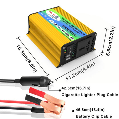 Tang I Generation 12V to 110V 3000W Intelligent Car Power Inverter with Dual USB, 12V to 110V