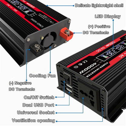 Zhizun 12V to 110V 4000W Car Power Inverter, 12V to 110V