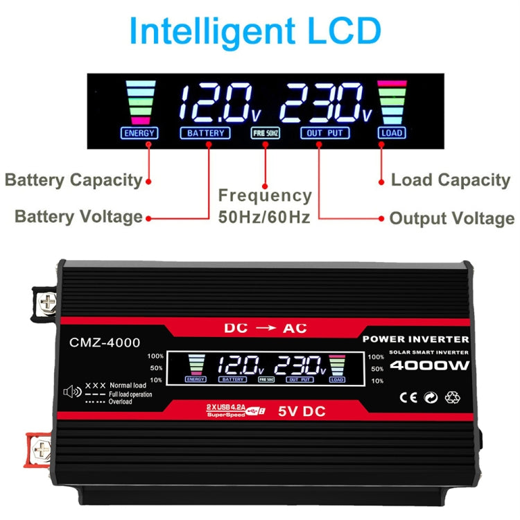 Zhizun 12V to 220V 4000W Car Power Inverter, 12V to 220V