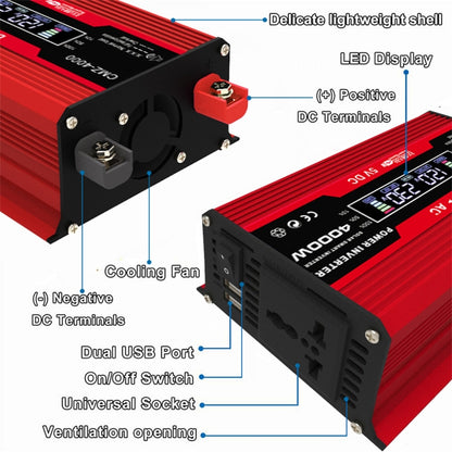 Zhizun 12V to 220V 4000W Car Power Inverter, 12V to 220V