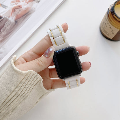 Five Beads Ceramic Steel Replacement Watchbands For Apple Watch Series