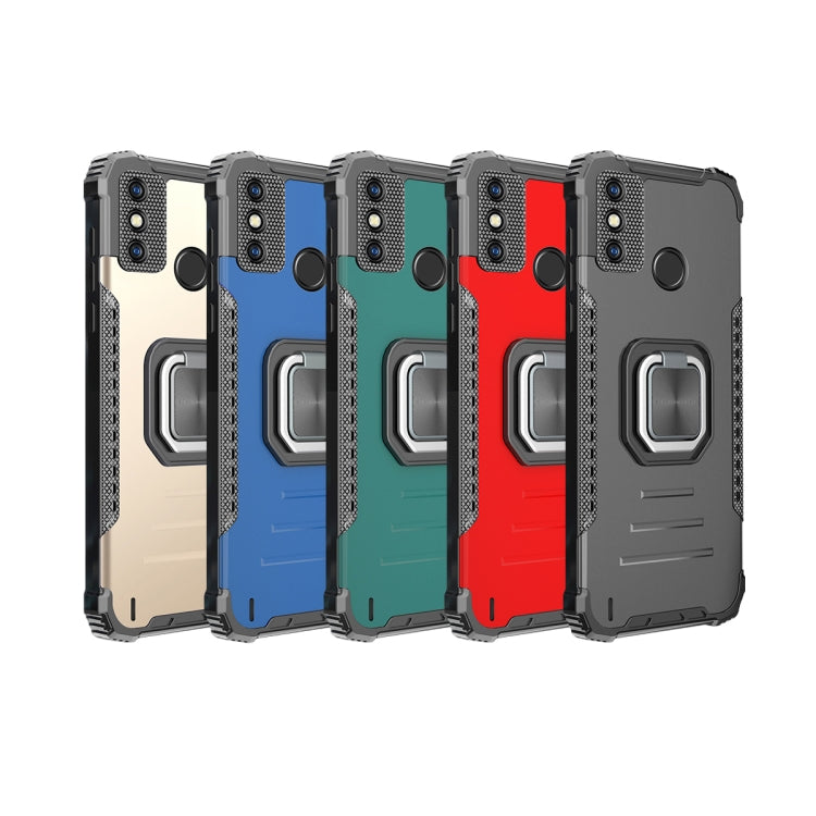 For Tecno Spark 6 Fierce Warrior Series Armor All-inclusive Shockproof Aluminum Alloy + TPU Protective Case with Ring Holder, For Tecno Spark 6