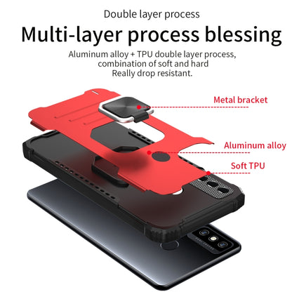 For Tecno Spark 6 Fierce Warrior Series Armor All-inclusive Shockproof Aluminum Alloy + TPU Protective Case with Ring Holder, For Tecno Spark 6