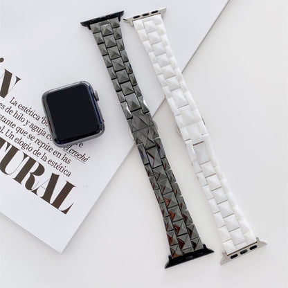 Rhombic Grid Ceramics Replacement Strap Watchband, For Apple Watch Series 7  41mm / & 6 & SE & 5 & 4 40mm, For Apple Watch Series  7  45mm / & 6 & SE & 5 & 4 44mm