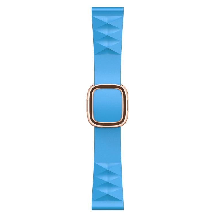 Modern Style Silicone Replacement Strap Watchband For Apple Watch Series 6 & SE & 5 & 4 40mm / 3 & 2 & 1 38mm, Black Buckle, Rose Gold Buckle, Silver Buckle