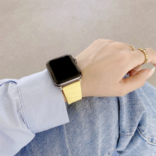 Modern Style Silicone Replacement Strap Watchband For Apple Watch Series 6 & SE & 5 & 4 44mm / 3 & 2 & 1 42mm, Black Buckle, Rose Gold Buckle, Silver Buckle