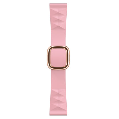 Modern Style Silicone Replacement Strap Watchband For Apple Watch Series 6 & SE & 5 & 4 44mm / 3 & 2 & 1 42mm, Black Buckle, Rose Gold Buckle, Silver Buckle