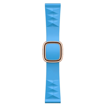 Modern Style Silicone Replacement Strap Watchband For Apple Watch Series 6 & SE & 5 & 4 44mm / 3 & 2 & 1 42mm, Black Buckle, Rose Gold Buckle, Silver Buckle
