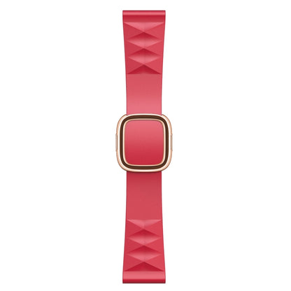 Modern Style Silicone Replacement Strap Watchband For Apple Watch Series 6 & SE & 5 & 4 44mm / 3 & 2 & 1 42mm, Black Buckle, Rose Gold Buckle, Silver Buckle
