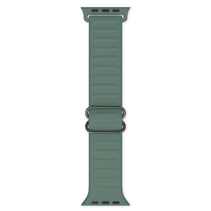 Japanese Word Buckle Silicone Replacement Watchband For Apple Watch Series, 7 45mm / 6 & SE & 5 & 4 44mm / 3 & 2 & 1 42mm, 7 41mm / 6 & SE & 5 & 4 40mm / 3 & 2 & 1 38mm