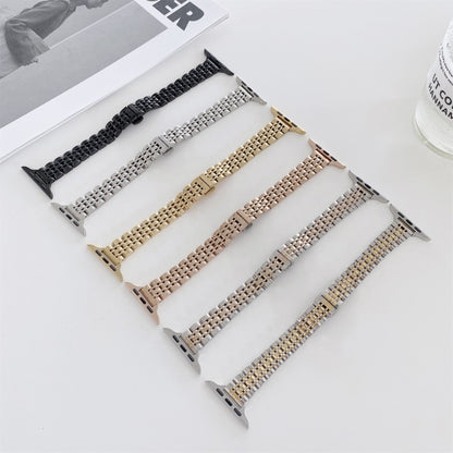 Seven-beads Steel Replacement Strap Watchband, For Apple Watch Series 7  41mm / & 6 & SE & 5 & 4 40mm, For Apple Watch Series  7  45mm / & 6 & SE & 5 & 4 44mm