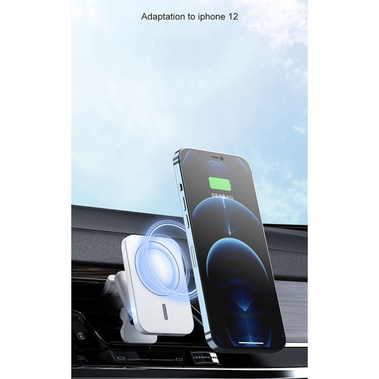 adj-987 15W Magsafe Magnetic Car Air Outlet Wireless Charger for iPhone 12 Series, with LED Indicator