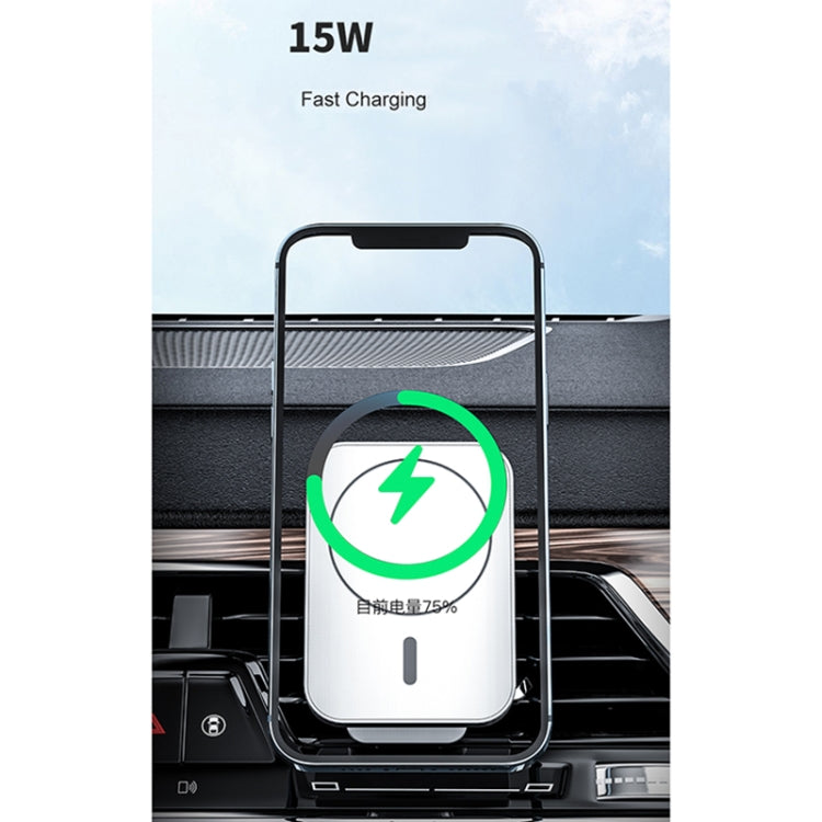 adj-987 15W Magsafe Magnetic Car Air Outlet Wireless Charger for iPhone 12 Series, with LED Indicator