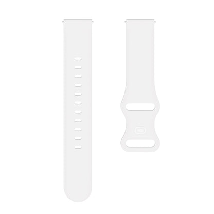 For Garmin Venu / Samsung Galaxy Watch Active 2 Universal Inner Back Buckle Perforation Silicone Replacement Strap Watchband, 20mm, 22mm