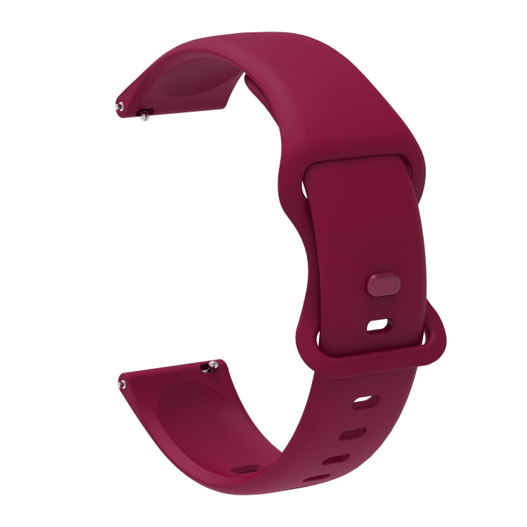For Garmin Venu / Samsung Galaxy Watch Active 2 Universal Inner Back Buckle Perforation Silicone Replacement Strap Watchband, 20mm, 22mm