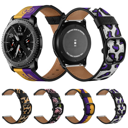 Universal Printed Leather Replacement Strap Watchband, 22mm For Xiaomi Haylou RT RS3 LS04 / LS05S, 22mm For Samsung Galaxy Watch 46mm