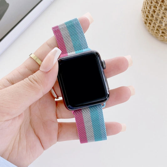 Four-colors Milanese Replacement Strap Watchband, For Apple Watch Series 7  41mm / & 6 & SE & 5 & 4 40mm, For Apple Watch Series  7  45mm / & 6 & SE & 5 & 4 44mm