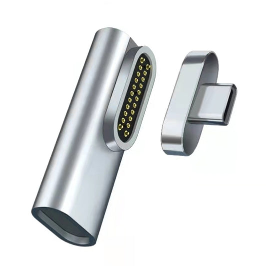 Adaptateur coudé magnétique USB-C / Type-C femelle 100 W vers USB-C / Type-C mâle 20 broches