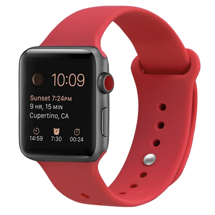 Silicone Replacement Strap Watchband For Apple Watch Series, 7 41mm / 6 & SE & 5 & 4 40mm / 3 & 2 & 1 38mm, 7 45mm / 6 & SE & 5 & 4 44mm / 3 & 2 & 1 42mm