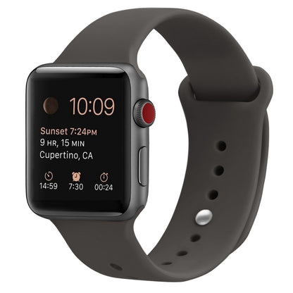 Silicone Replacement Strap Watchband For Apple Watch Series, 7 41mm / 6 & SE & 5 & 4 40mm / 3 & 2 & 1 38mm, 7 45mm / 6 & SE & 5 & 4 44mm / 3 & 2 & 1 42mm