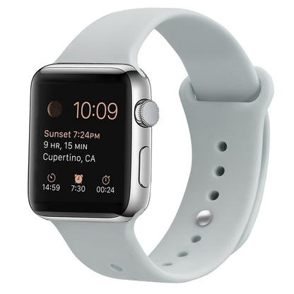 Silicone Replacement Strap Watchband For Apple Watch Series, 7 41mm / 6 & SE & 5 & 4 40mm / 3 & 2 & 1 38mm, 7 45mm / 6 & SE & 5 & 4 44mm / 3 & 2 & 1 42mm