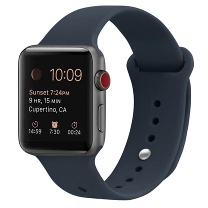 Silicone Replacement Strap Watchband For Apple Watch Series, 7 41mm / 6 & SE & 5 & 4 40mm / 3 & 2 & 1 38mm, 7 45mm / 6 & SE & 5 & 4 44mm / 3 & 2 & 1 42mm