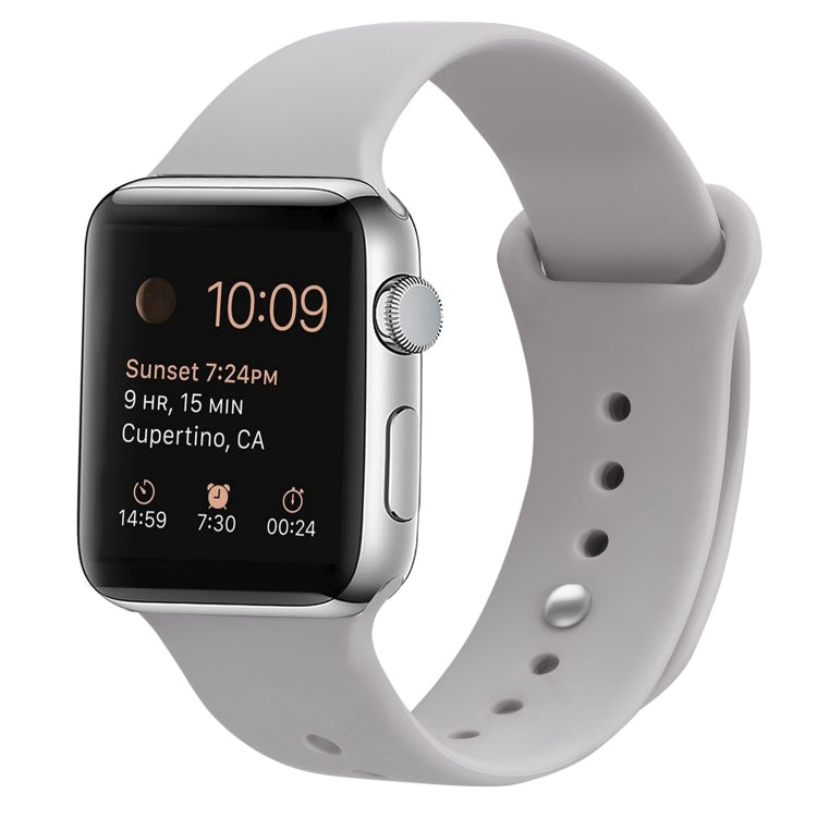 Silicone Replacement Strap Watchband For Apple Watch Series, 7 41mm / 6 & SE & 5 & 4 40mm / 3 & 2 & 1 38mm, 7 45mm / 6 & SE & 5 & 4 44mm / 3 & 2 & 1 42mm
