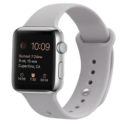 Silicone Replacement Strap Watchband For Apple Watch Series, 7 41mm / 6 & SE & 5 & 4 40mm / 3 & 2 & 1 38mm, 7 45mm / 6 & SE & 5 & 4 44mm / 3 & 2 & 1 42mm
