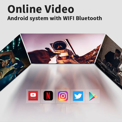 WEJOY A5 1920x1080P 200 Lumens Multi-function Portable Home Theater LED HD Digital Projector Bluetooth Speaker, Android 7.1, 2G+16GB,