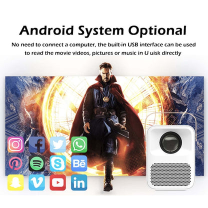 WEJOY Y1 1920x1080P 100 ANSI Lumens Portable Home Theater LED HD Digital Projector, Android 6.0, 1G+16G, AU Plug (White)
