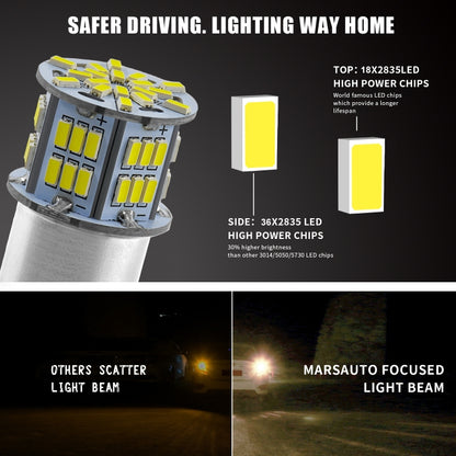 1 Pair E0052 9-14V 1156-54SMD-2835 6000K 1080LM White Light Car Decoding Turn Signal Reversing Light, E0052