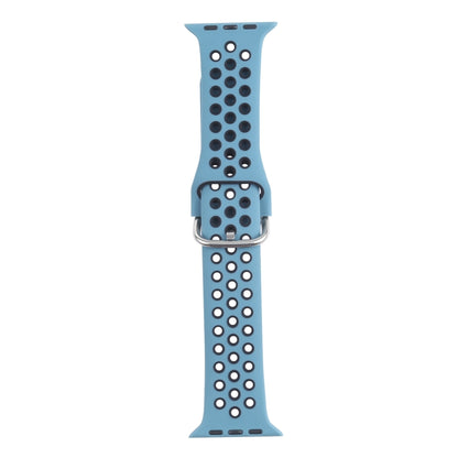 Metal Buckle Silicone Replacement Watchband For Apple Watch Series, 7 41mm / 6 & SE & 5 & 4 40mm / 3 & 2 & 1 38mm, 7 45mm / 6 & SE & 5 & 4 44mm / 3 & 2 & 1 42mm
