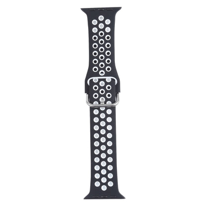 Metal Buckle Silicone Replacement Watchband For Apple Watch Series, 7 41mm / 6 & SE & 5 & 4 40mm / 3 & 2 & 1 38mm, 7 45mm / 6 & SE & 5 & 4 44mm / 3 & 2 & 1 42mm