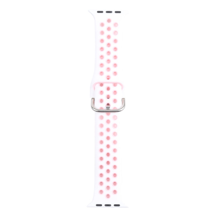 Metal Buckle Silicone Replacement Watchband For Apple Watch Series, 7 41mm / 6 & SE & 5 & 4 40mm / 3 & 2 & 1 38mm, 7 45mm / 6 & SE & 5 & 4 44mm / 3 & 2 & 1 42mm