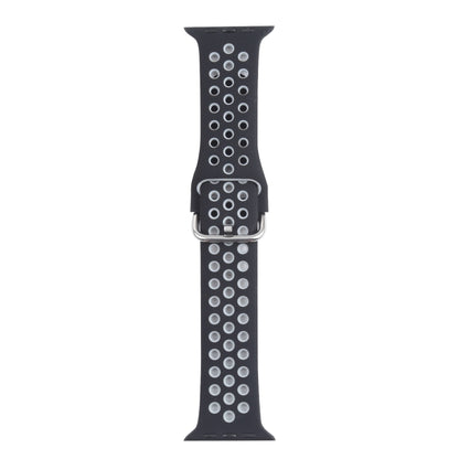 Metal Buckle Silicone Replacement Watchband For Apple Watch Series, 7 41mm / 6 & SE & 5 & 4 40mm / 3 & 2 & 1 38mm, 7 45mm / 6 & SE & 5 & 4 44mm / 3 & 2 & 1 42mm