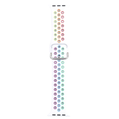 Metal Buckle Silicone Replacement Watchband For Apple Watch Series, 7 41mm / 6 & SE & 5 & 4 40mm / 3 & 2 & 1 38mm, 7 45mm / 6 & SE & 5 & 4 44mm / 3 & 2 & 1 42mm