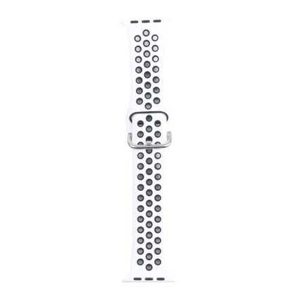 Metal Buckle Silicone Replacement Watchband For Apple Watch Series, 7 41mm / 6 & SE & 5 & 4 40mm / 3 & 2 & 1 38mm, 7 45mm / 6 & SE & 5 & 4 44mm / 3 & 2 & 1 42mm