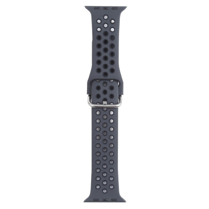 Metal Buckle Silicone Replacement Watchband For Apple Watch Series, 7 41mm / 6 & SE & 5 & 4 40mm / 3 & 2 & 1 38mm, 7 45mm / 6 & SE & 5 & 4 44mm / 3 & 2 & 1 42mm